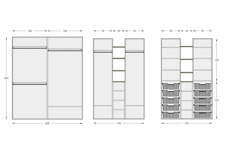 plan élévation dressing