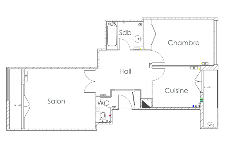 État des lieux de l’appartement La Socca à Grenoble avant rénovation