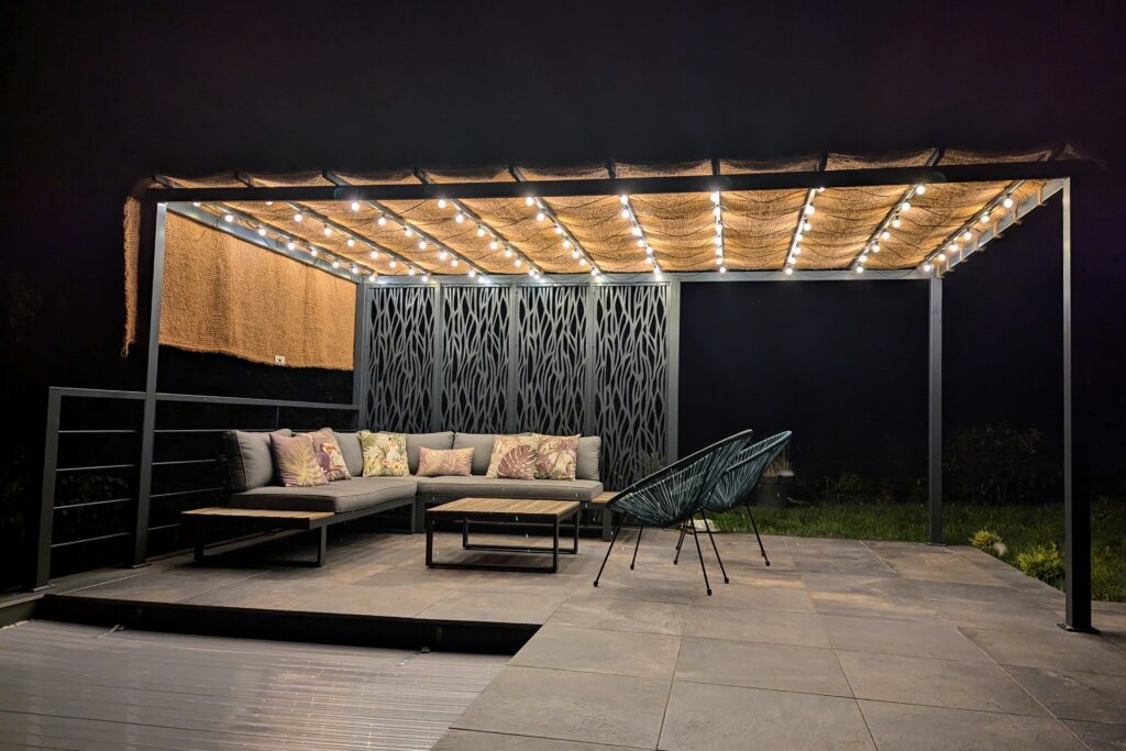 pergola sur mesure de nuit