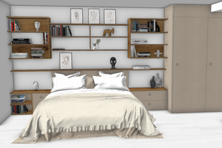 3D chambre rénovée à Saint-Nizier-du-Moucherotte.